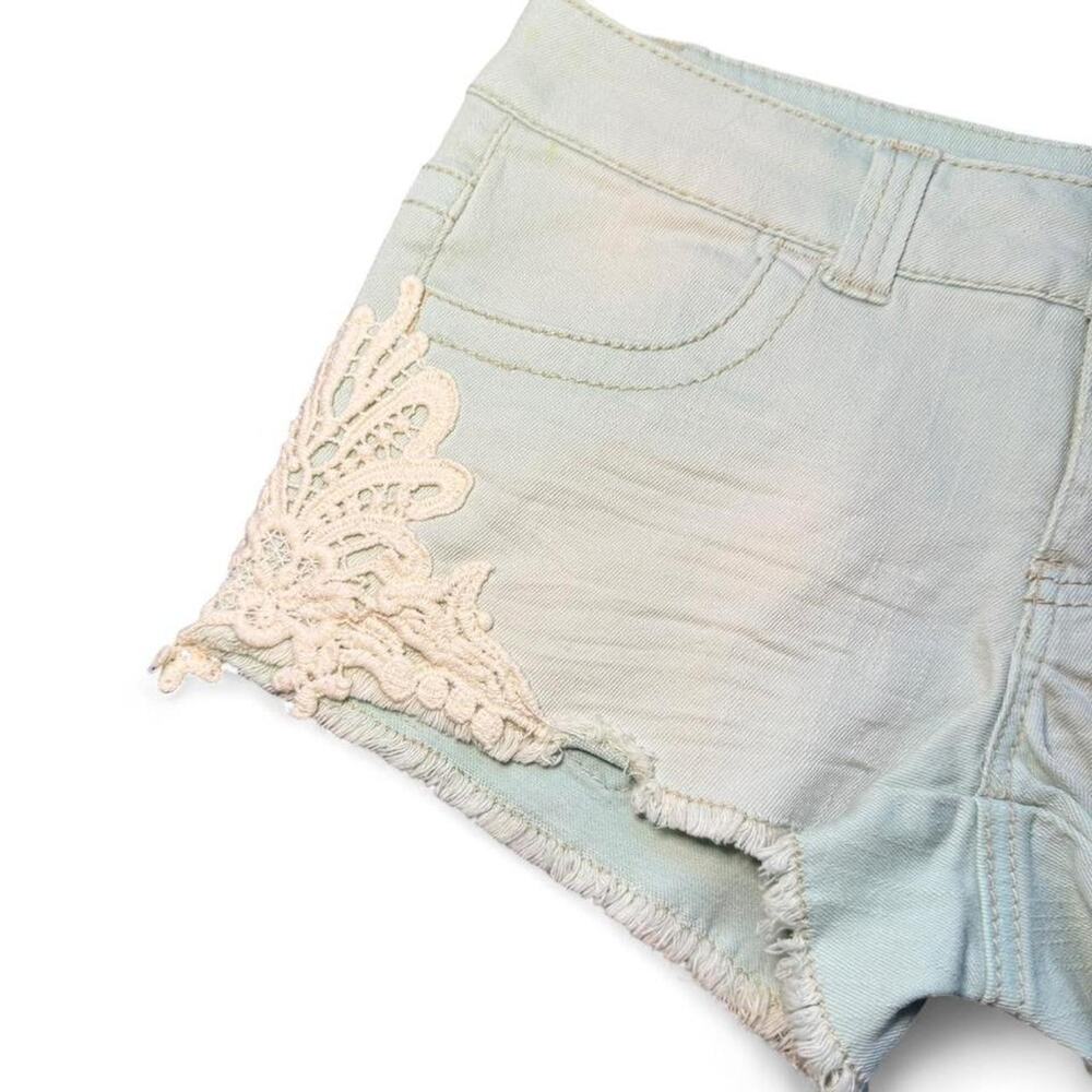 NWT Mossimo Supply Co. VTG 2010s Mint Green Lace Low-Rise Denim Shorts — Size 1 - Picture 4 of 6